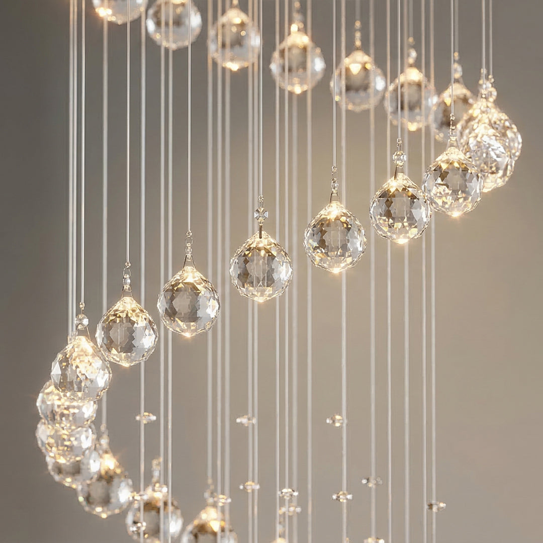 Spiral 7 Light Chrome Chandelier Flush Mount