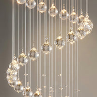 Spiral 7 Light Chrome Chandelier Flush Mount