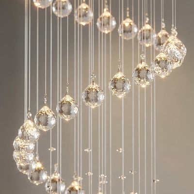 Spiral 7 Light Chrome Chandelier Flush Mount