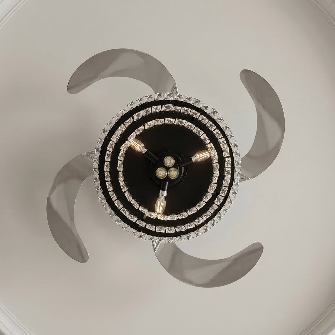 48 Inch Antique Black Retractable Blade Ceiling Fan