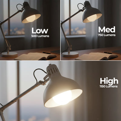 A19 4.5/7/11W Non-Dimmable Milky Filament LED Light Bulb with E26 Base, 3000K, 500/ 750/ 1150 Lumens, 2-Pack