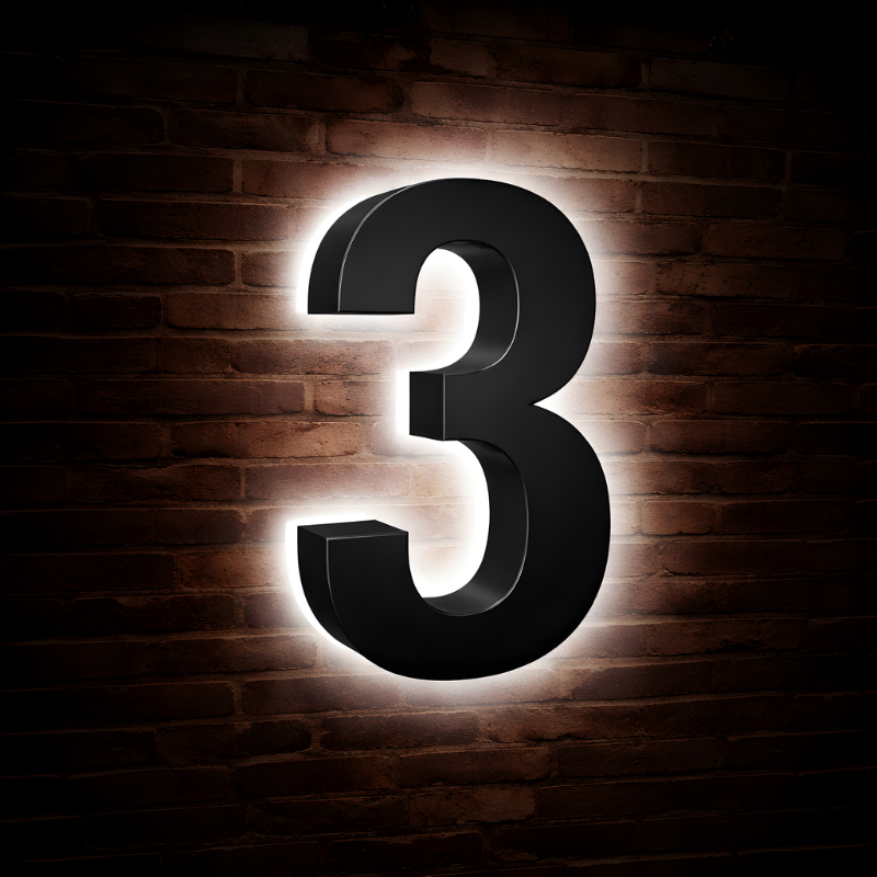 Illuminated Address Numbers - Stainless Steel - 6000K