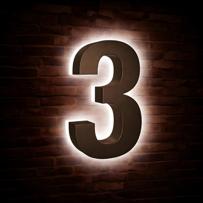 Illuminated Address Numbers - Stainless Steel - 6000K