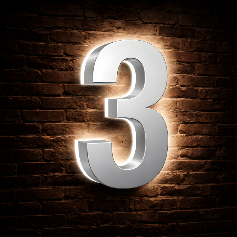 Illuminated Backlit House Numbers – Weather-Resistant LED Address Signs
