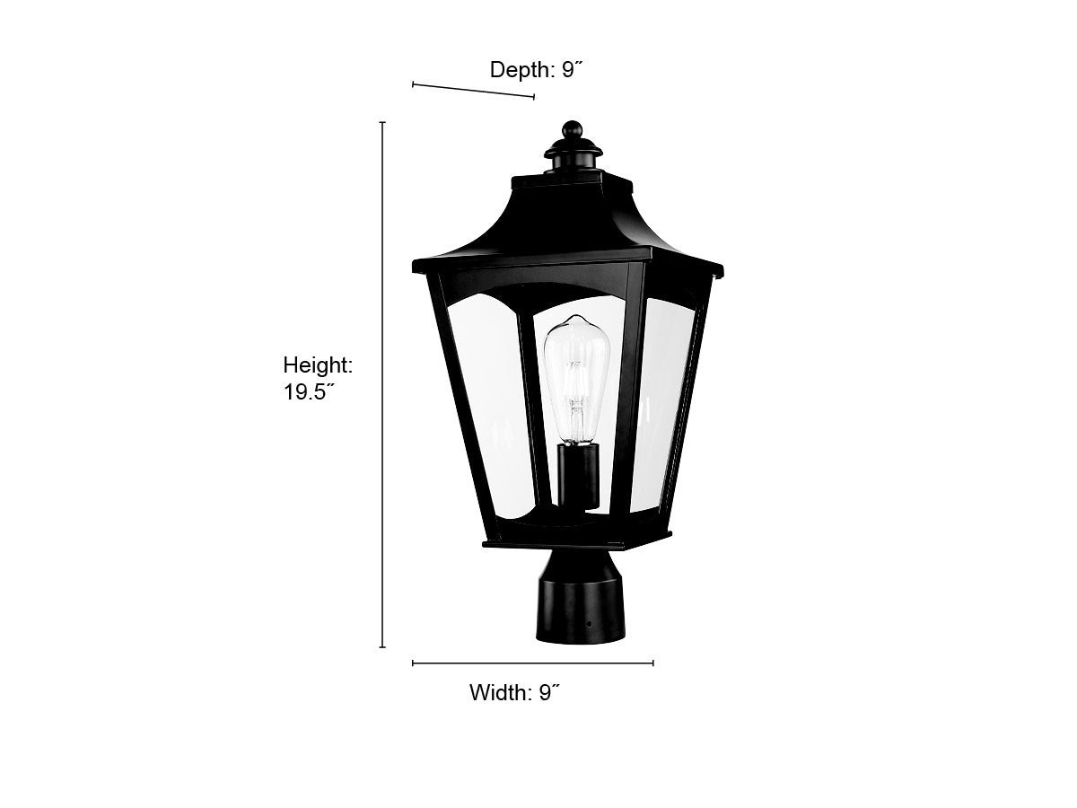 19.5'' Curry Powder Coated Black 1 Light Post Lantern