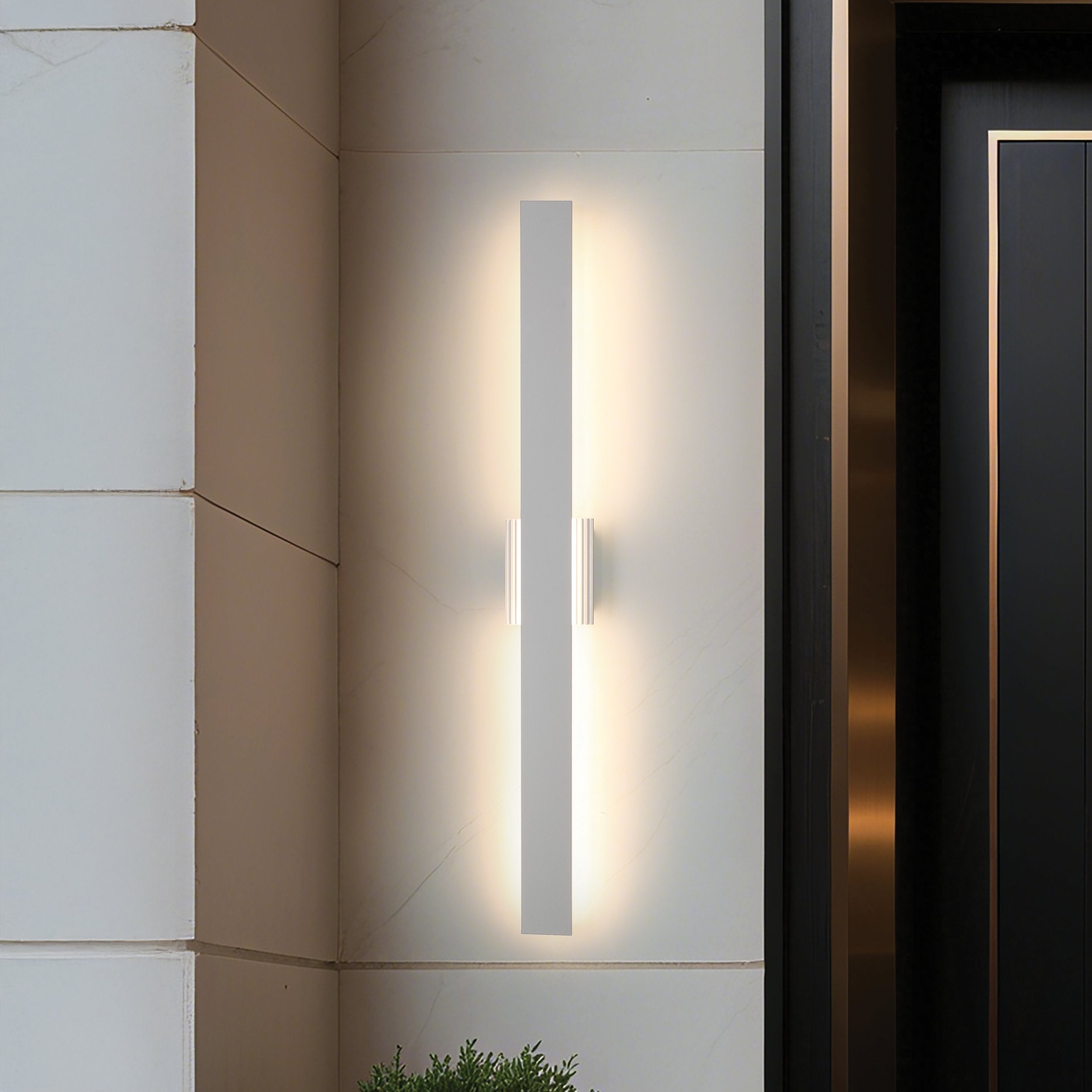 Jacks 48-inch Textured White 5CCT LED Exterior Wall Sconce