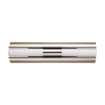 Colton 24-inch 2-light Brushed Nickel 5CCT LED Vanity Light with Etched Opal Glass Shades