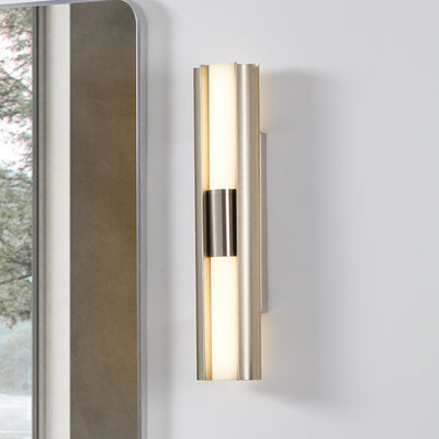 Colton 24-inch 2-light Brushed Nickel 5CCT LED Vanity Light with Etched Opal Glass Shades