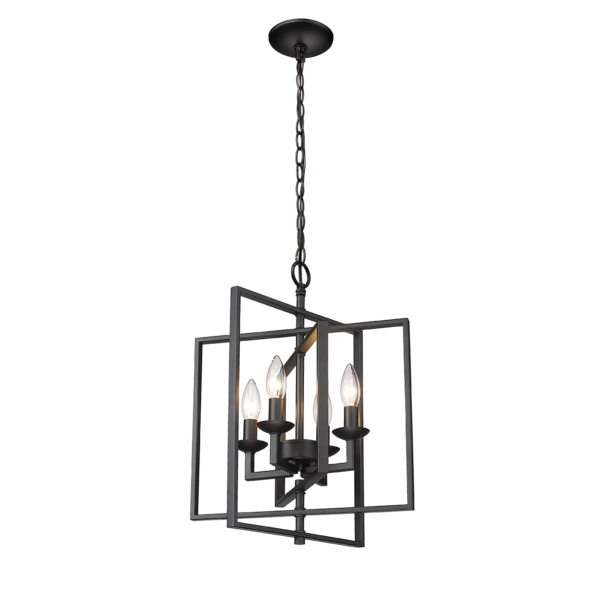 18.25'' Nellis Matte Black 4 Light Pendant