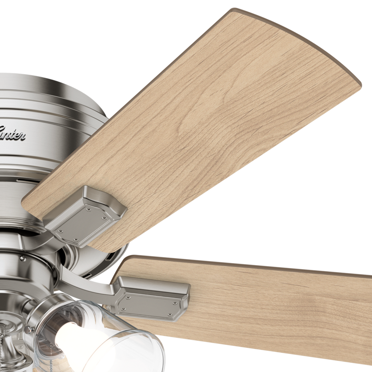 42 inch Crestfield Brushed Nickel Low Profile Ceiling Fan with LED Light Kit and Pull Chain