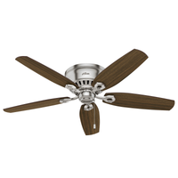 52 inch Builder Brushed Nickel Low Profile Ceiling Fan with LED Light Kit and Pull Chain