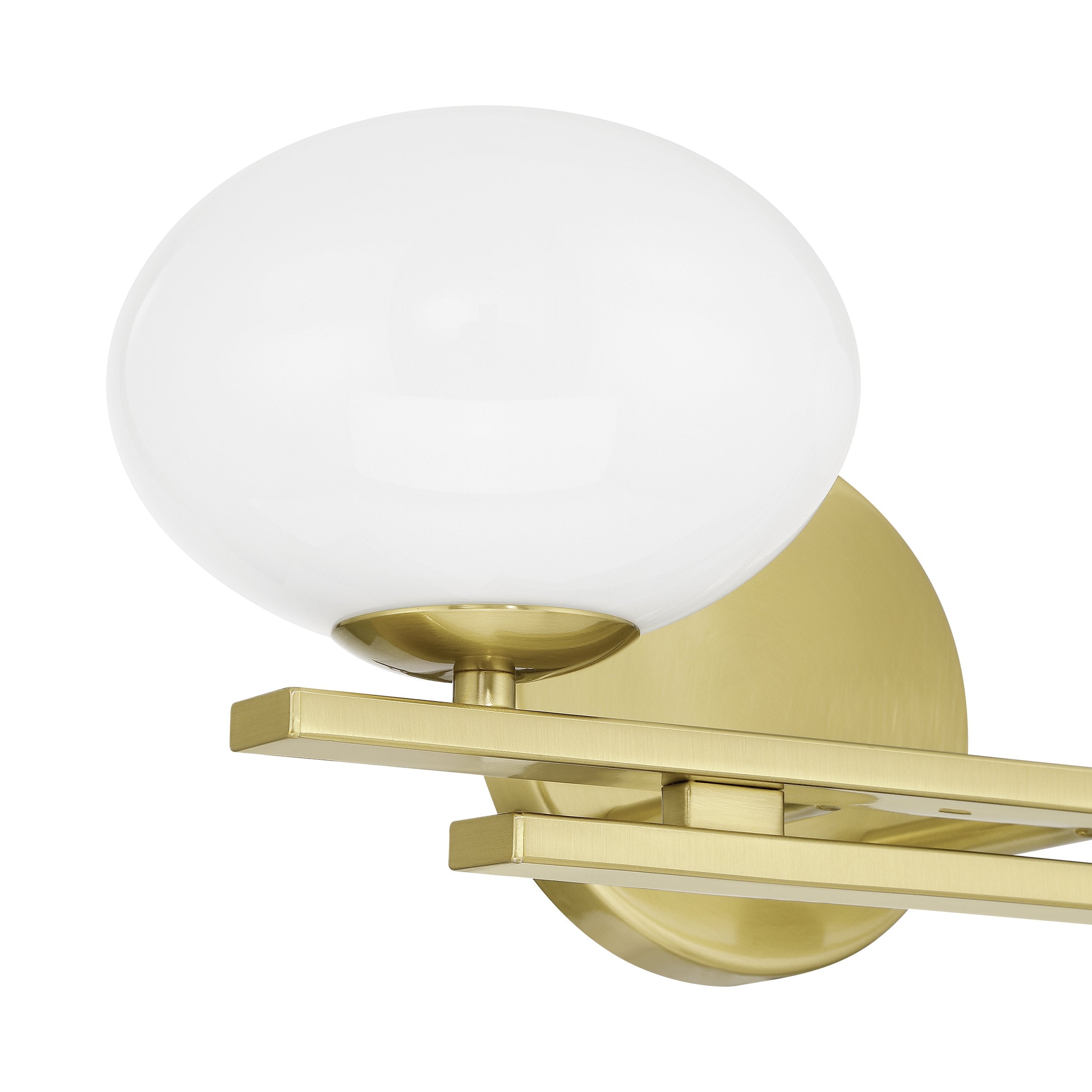 Julep 16-inch 2-light Brushed Gold Vanity Light with Opal Glass Shades