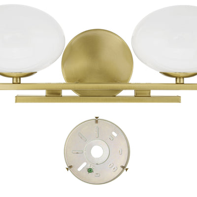 Julep 16-inch 2-light Brushed Gold Vanity Light with Opal Glass Shades