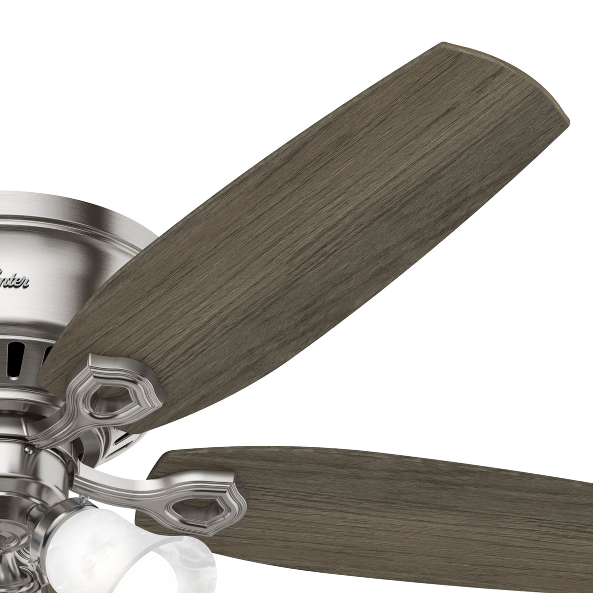 52 inch Builder Brushed Nickel Low Profile Ceiling Fan with LED Light Kit