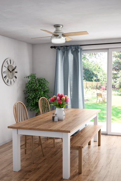 44 inch Dempsey Brushed Nickel Low Profile Ceiling Fan with LED Light Kit