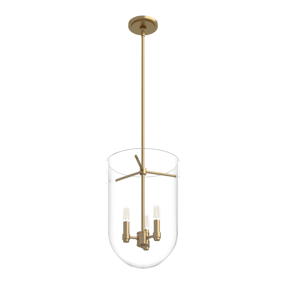 Sacha 11-inch 3-light Alturas Gold Lantern Pendant with Clear Glass