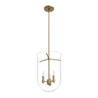Sacha 11-inch 3-light Alturas Gold Lantern Pendant with Clear Glass