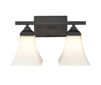 14''  Matte Black 2 Light Bath Vanity