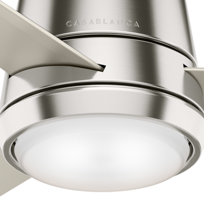 Casablanca 44 inch Commodus Brushed Nickel Low Profile Ceiling Fan with LED Light Kit and Wall Control