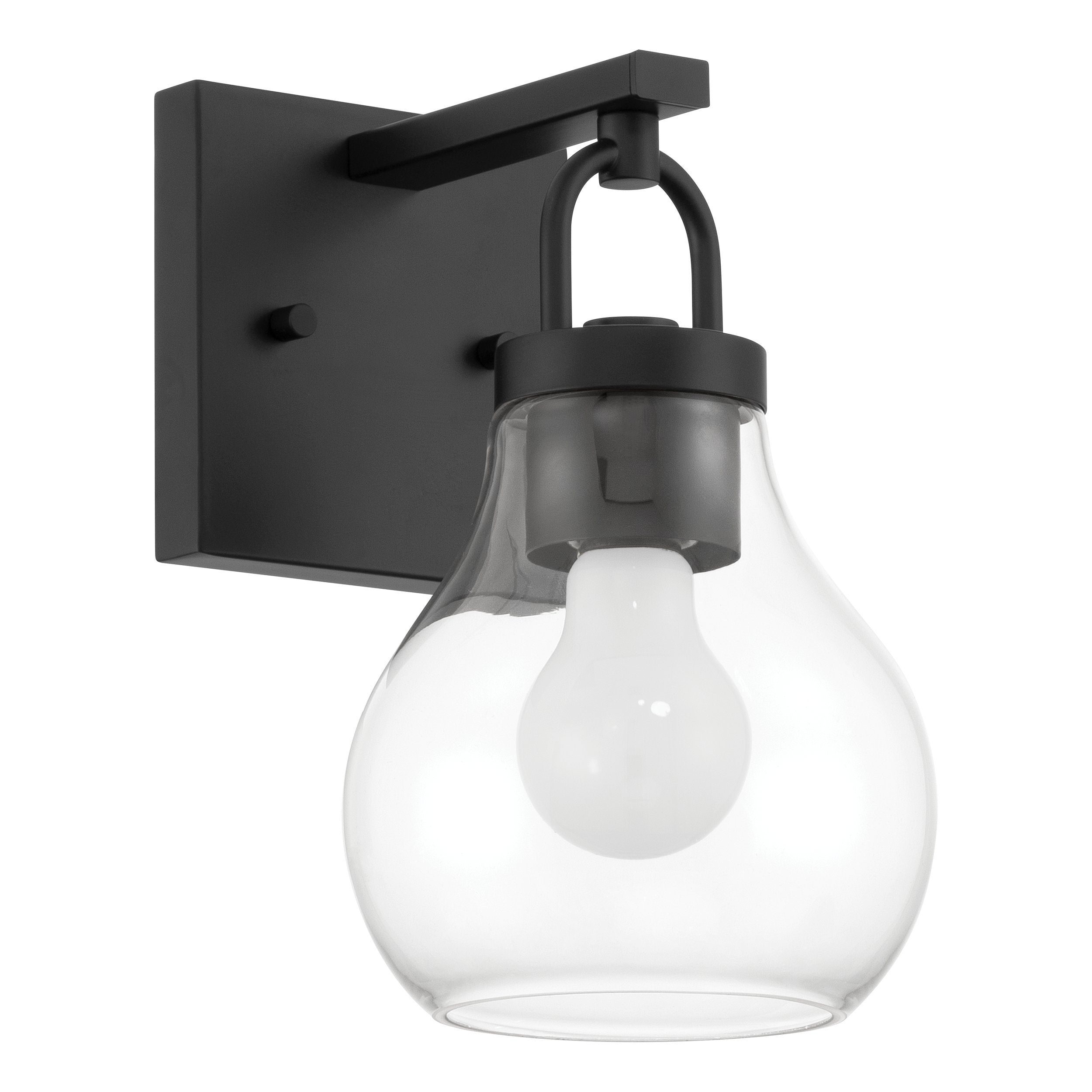 Mansfield 6-inch 1-light Matte Black Vanity Light with Clear Glass Shade
