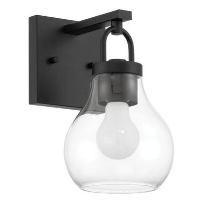 Mansfield 6-inch 1-light Matte Black Vanity Light with Clear Glass Shade