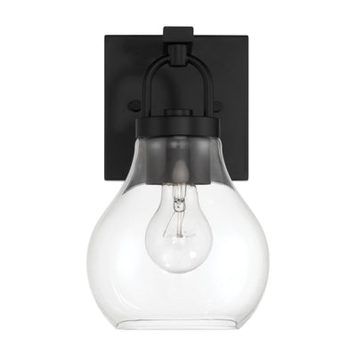 Mansfield 6-inch 1-light Matte Black Vanity Light with Clear Glass Shade
