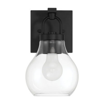 Mansfield 6-inch 1-light Matte Black Vanity Light with Clear Glass Shade