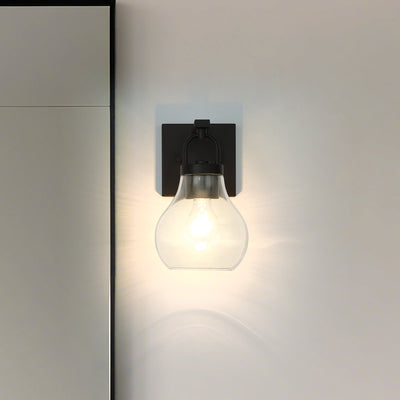 Mansfield 6-inch 1-light Matte Black Vanity Light with Clear Glass Shade