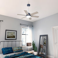 44 inch Pacer Indigo Blue Ceiling Fan with LED Light Kit and Handheld Remote