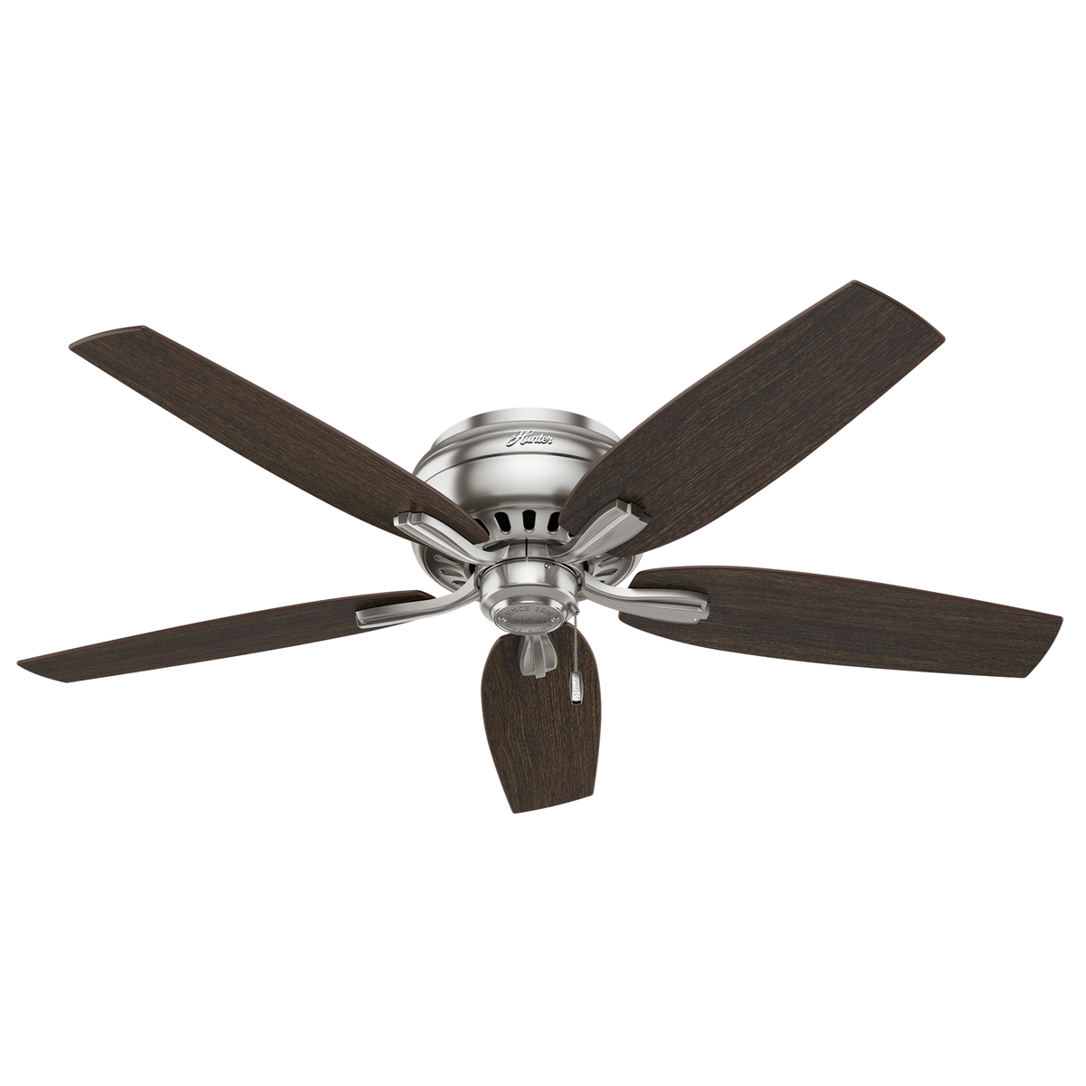 52 inch Newsome Brushed Nickel Low Profile Ceiling Fan with LED Light Kit and Pull Chain