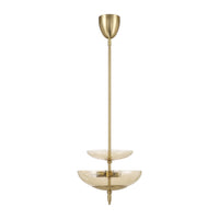 Fiorello 14-inch 3-light Brushed Gold Convertible Pendant with Smoked Amber Glass Shades
