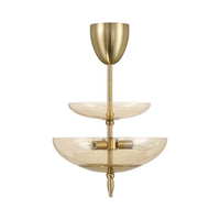 Fiorello 14-inch 3-light Brushed Gold Convertible Pendant with Smoked Amber Glass Shades