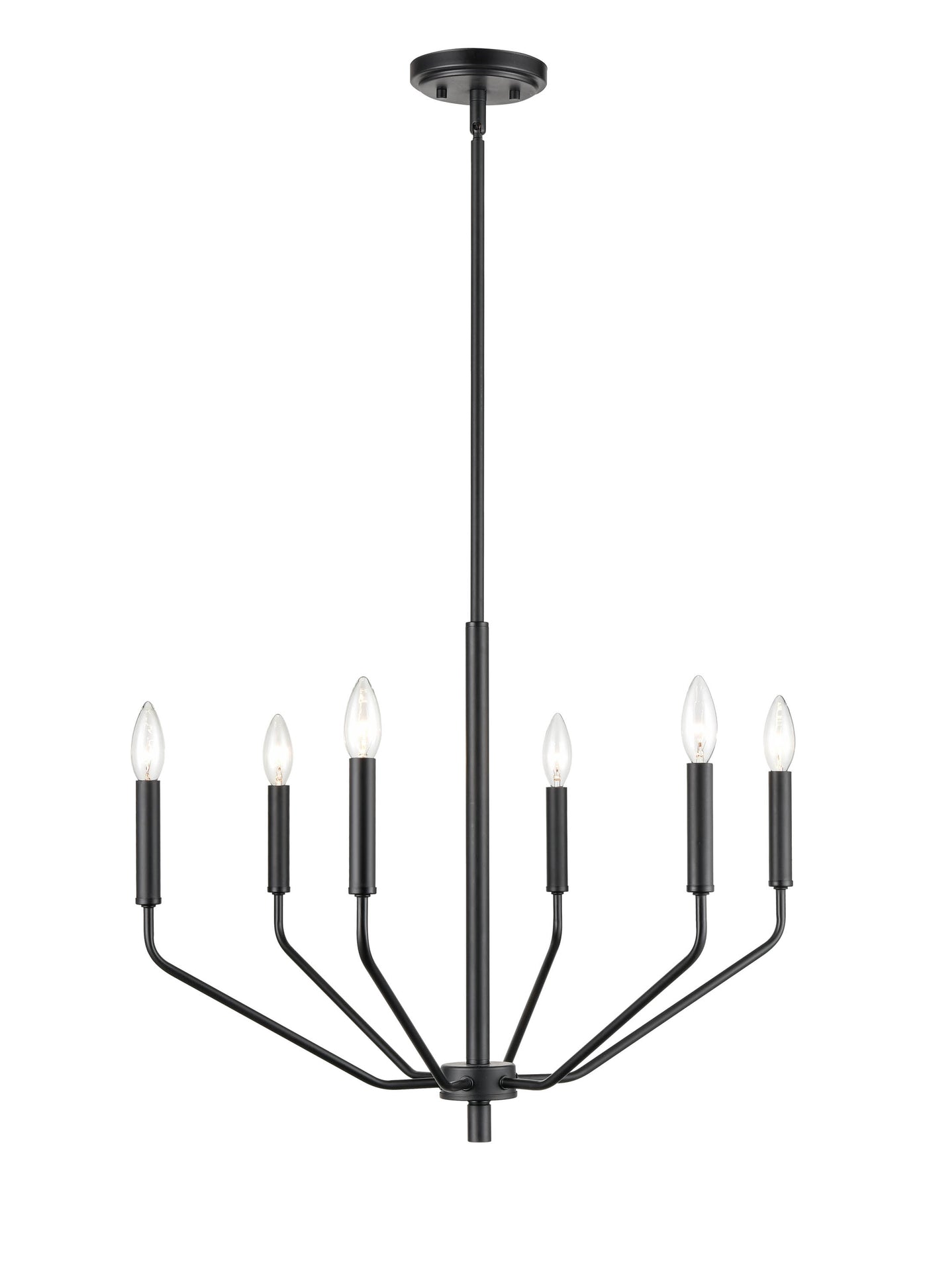 18.75'' Laurell Matte Black 6 Light Chandelier