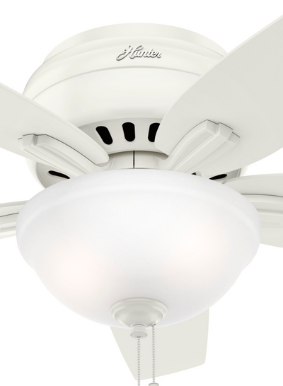 42 inch Newsome Fresh White Low Profile Ceiling Fan with LED Light Kit and Pull Chain