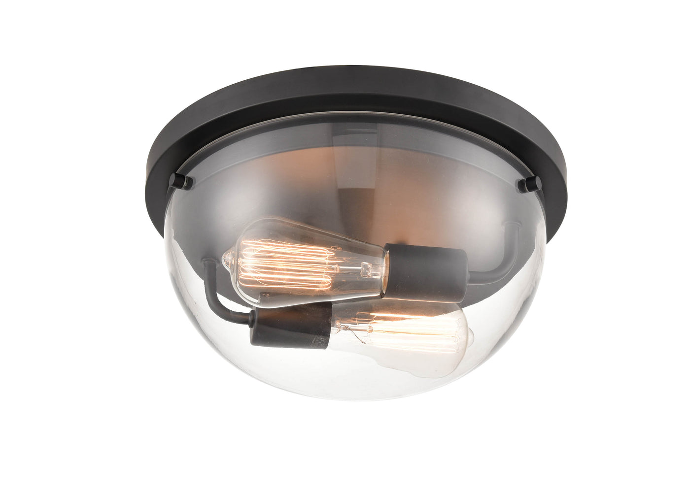 6'' Ashford Matte Black 2 Light Flush Mount