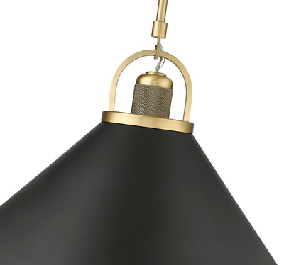 18.1'' Artistan Vintage Brass/Matte Black 1 Light Pendant