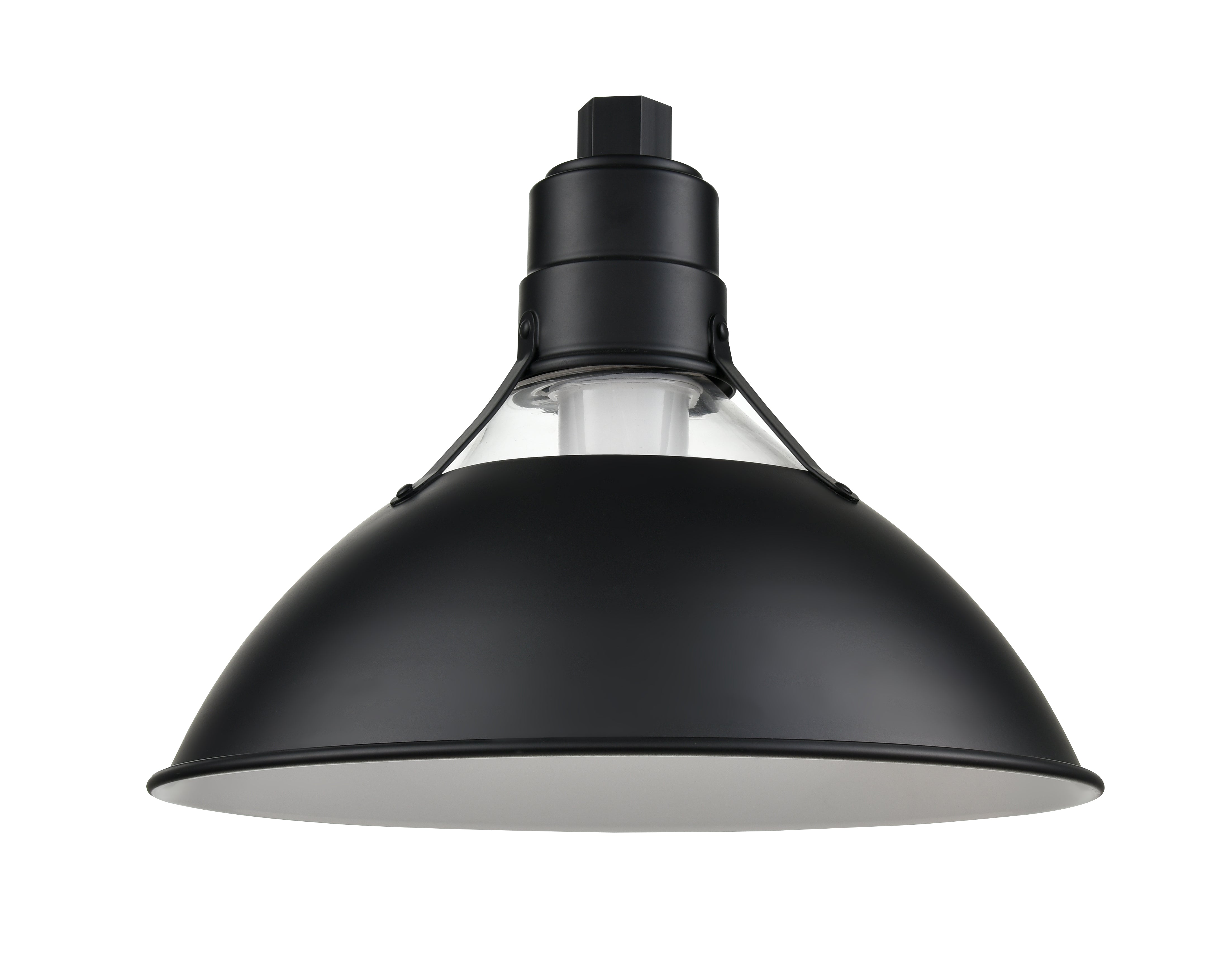13'' Satin Black Aluminum; Glass R Series Glass Cone Shade