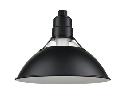 13'' Satin Black Aluminum; Glass R Series Glass Cone Shade