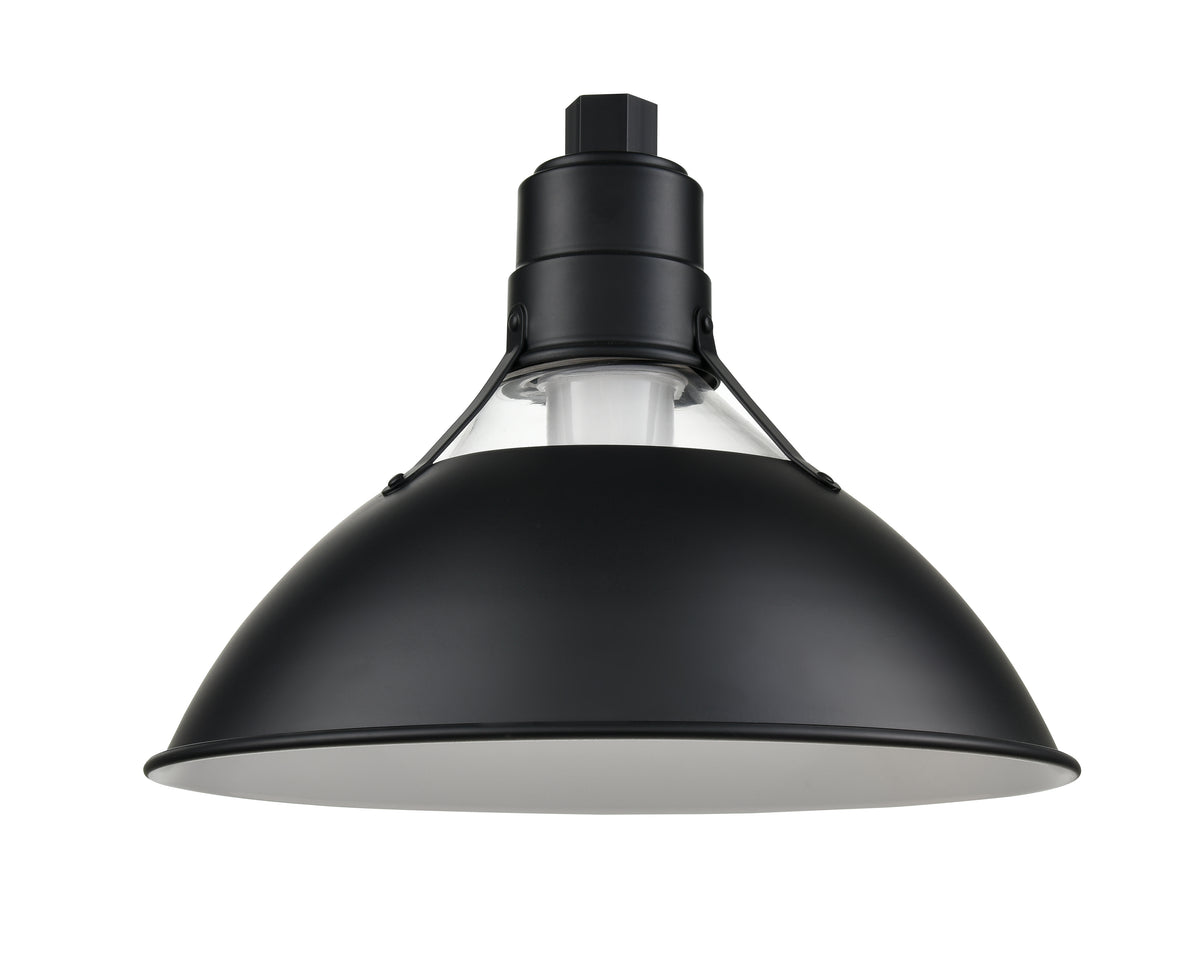 13'' Satin Black Aluminum; Glass R Series Glass Cone Shade
