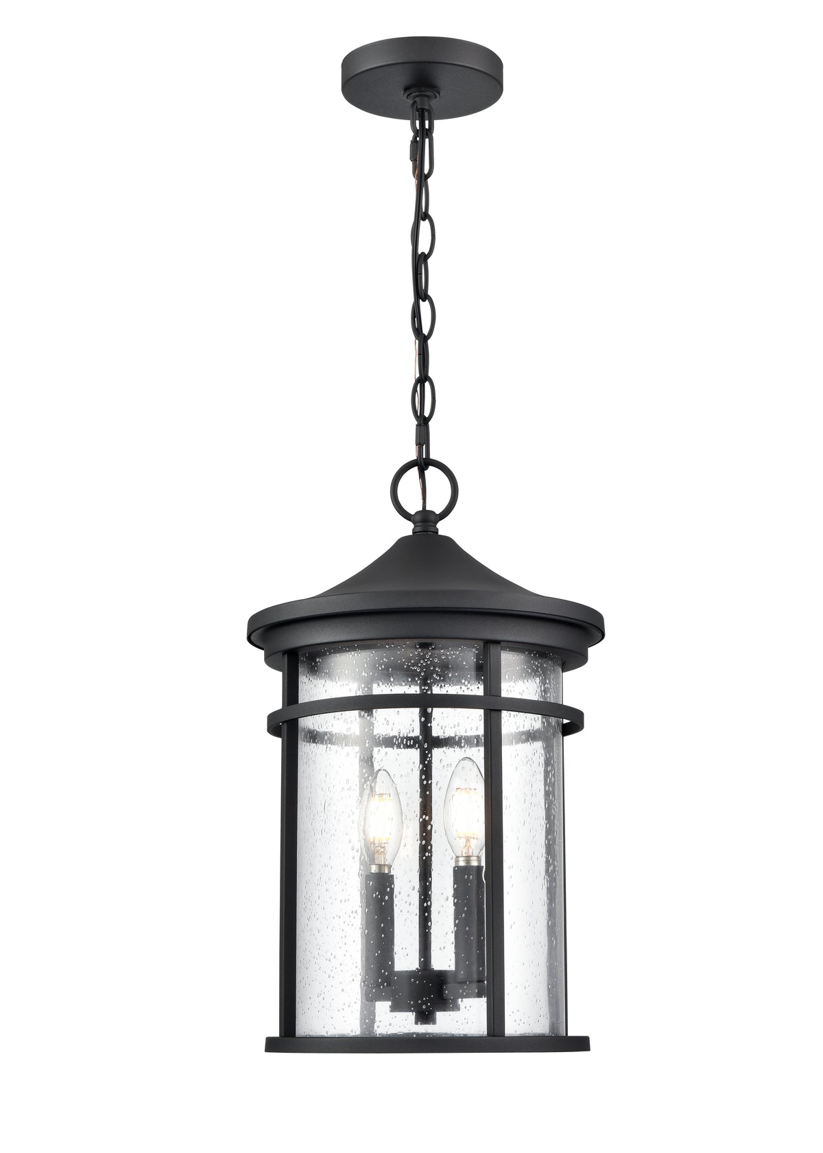 17.5'' Namath Textured Black 2 Light Hanging Lantern
