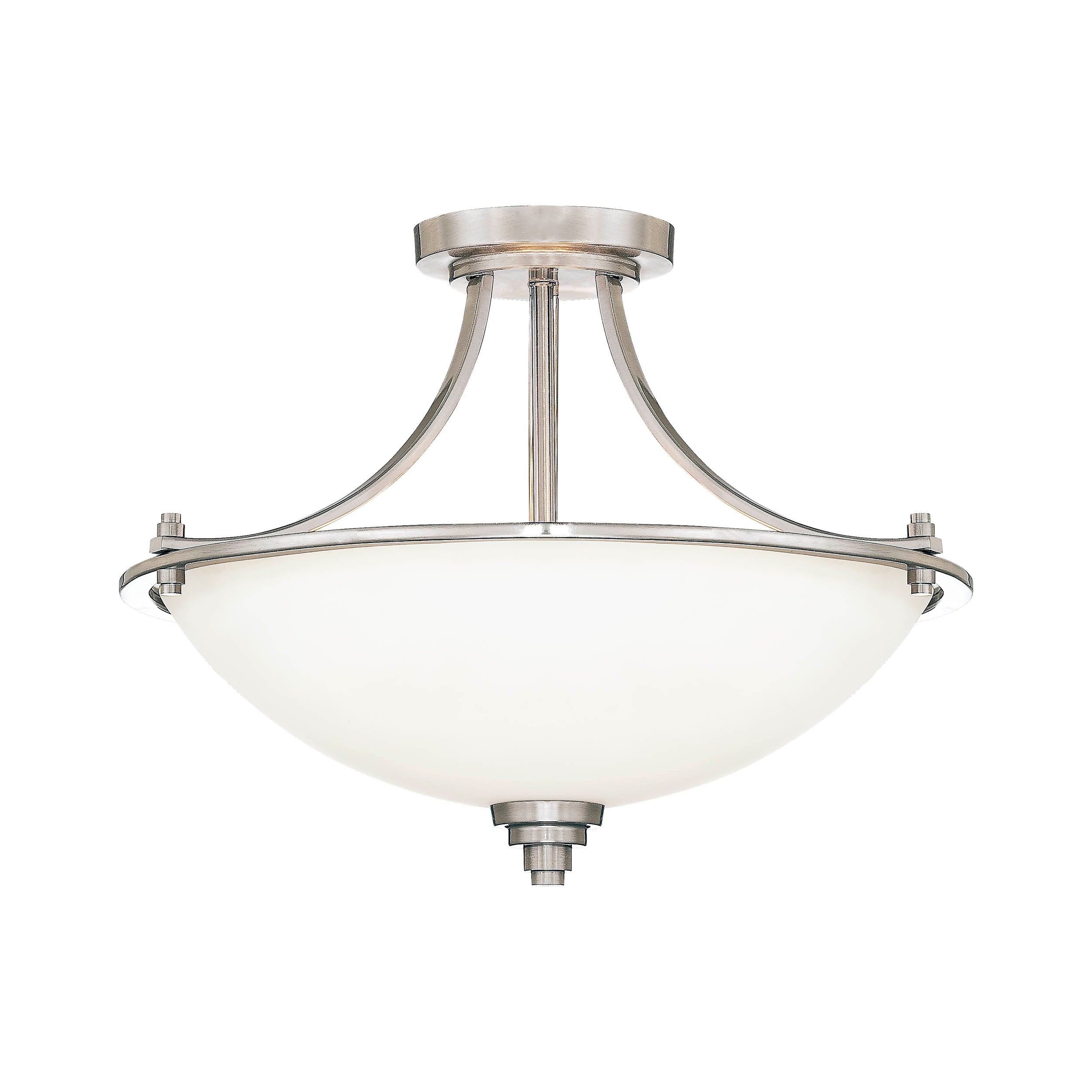 13.5'' Bristo Satin Nickel 3 Light Semi-Flush Mount