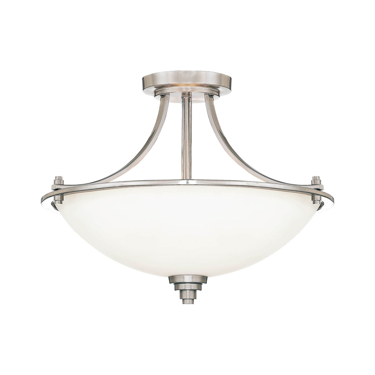 13.5'' Bristo Satin Nickel 3 Light Semi-Flush Mount