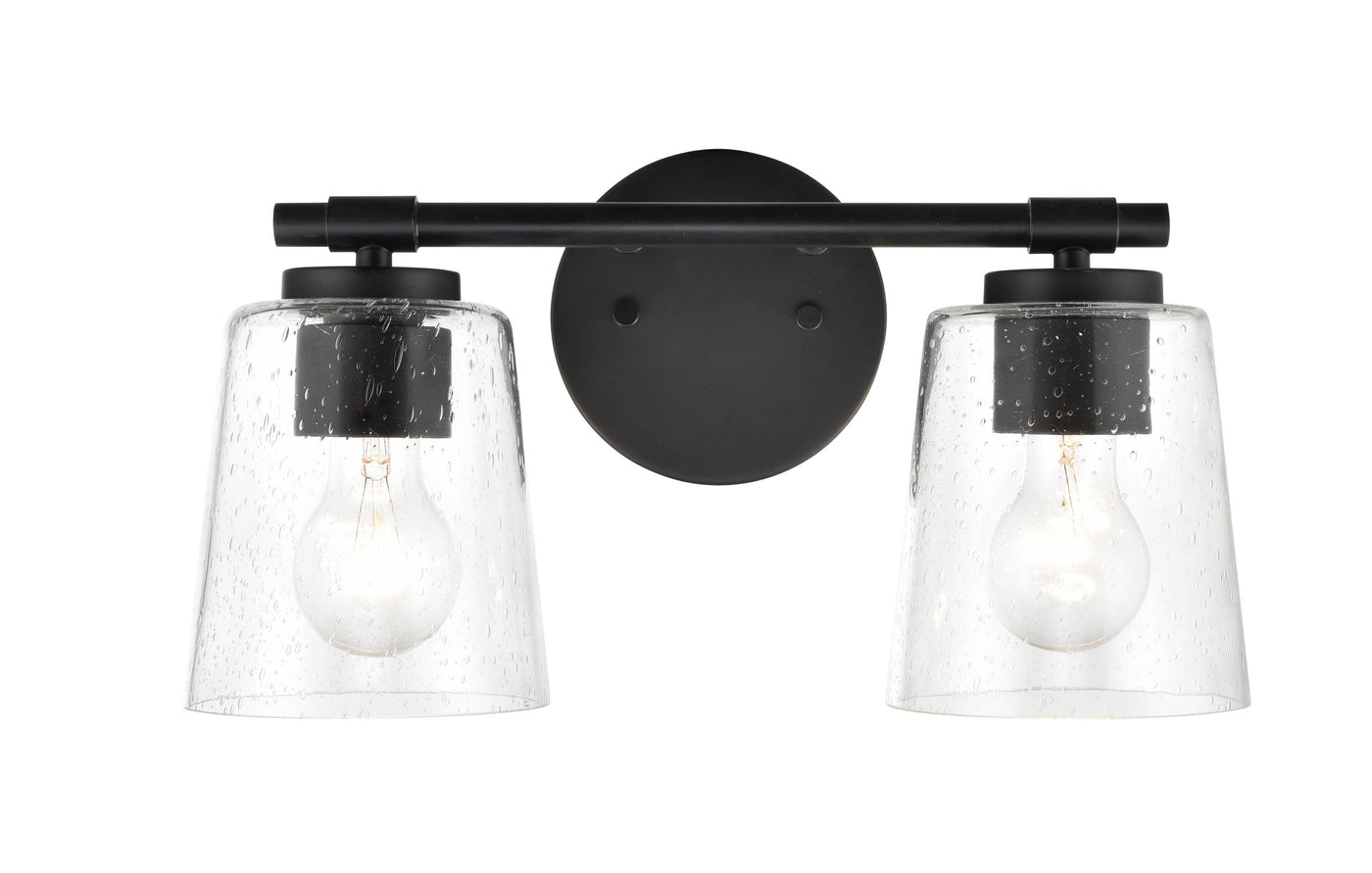 15''  Matte Black 2 Light Bath Vanity