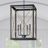 26.12'' Terni Matte Black/Painted Modern Gold 4 Light Pendant