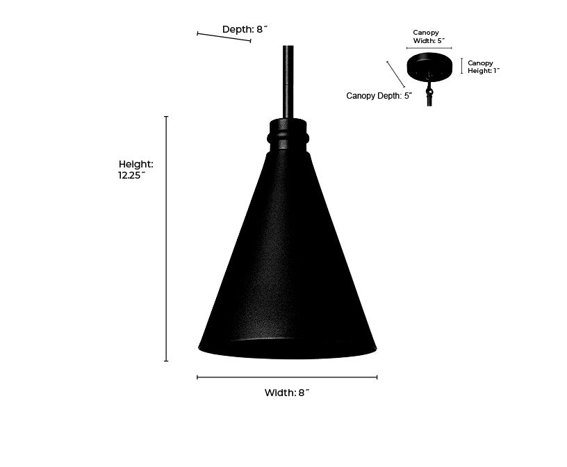 12.25'' Axston Textured Black 1 Light Hanging Lantern