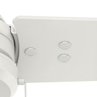 52 inch Cassius Fresh White Damp Rated Ceiling Fan and Pull Chain