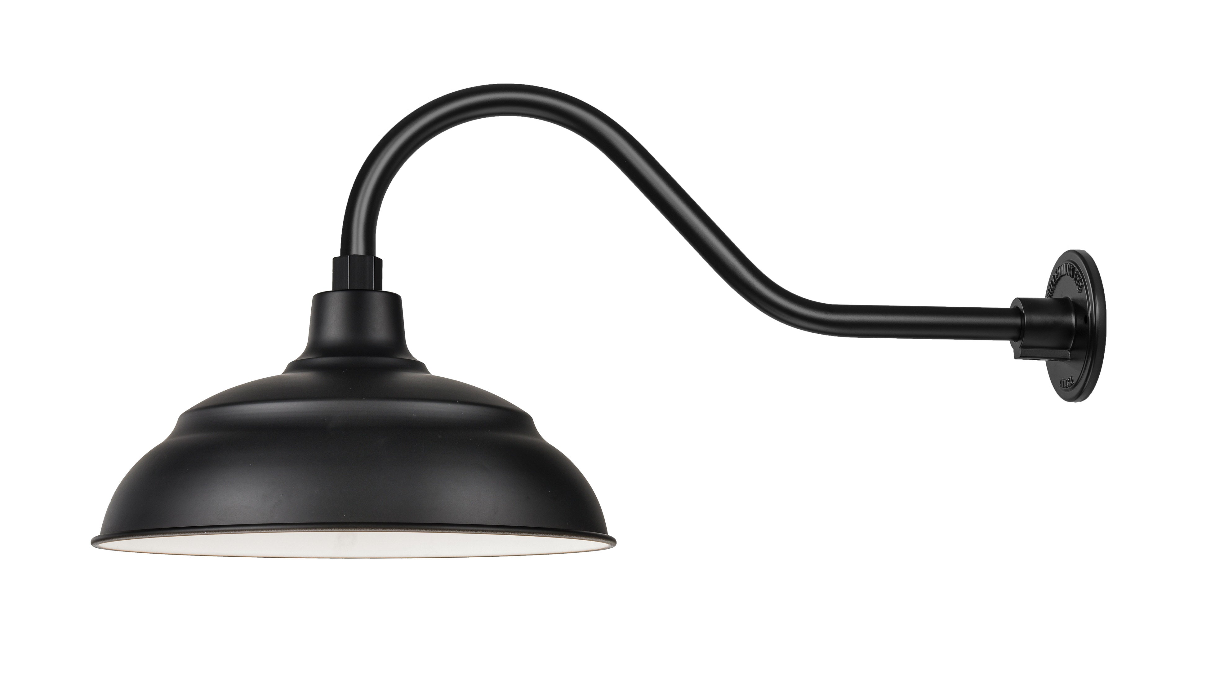 17 x 14.5-inch R Series Satin Black Warehouse Shade
