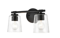 15''  Matte Black 2 Light Bath Vanity