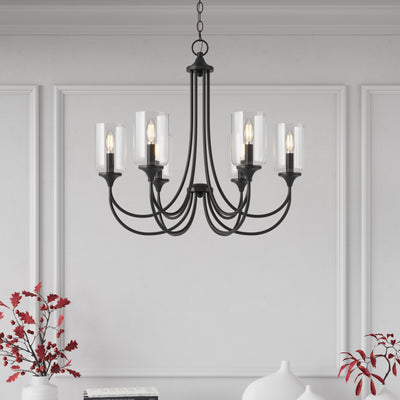 23'' Waddingham Matte Black 5 Light Chandelier