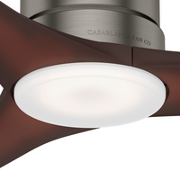 Casablanca 52 inch Piston Brushed Slate Damp Rated Ceiling Fan with LED Light Kit and Handheld Remote